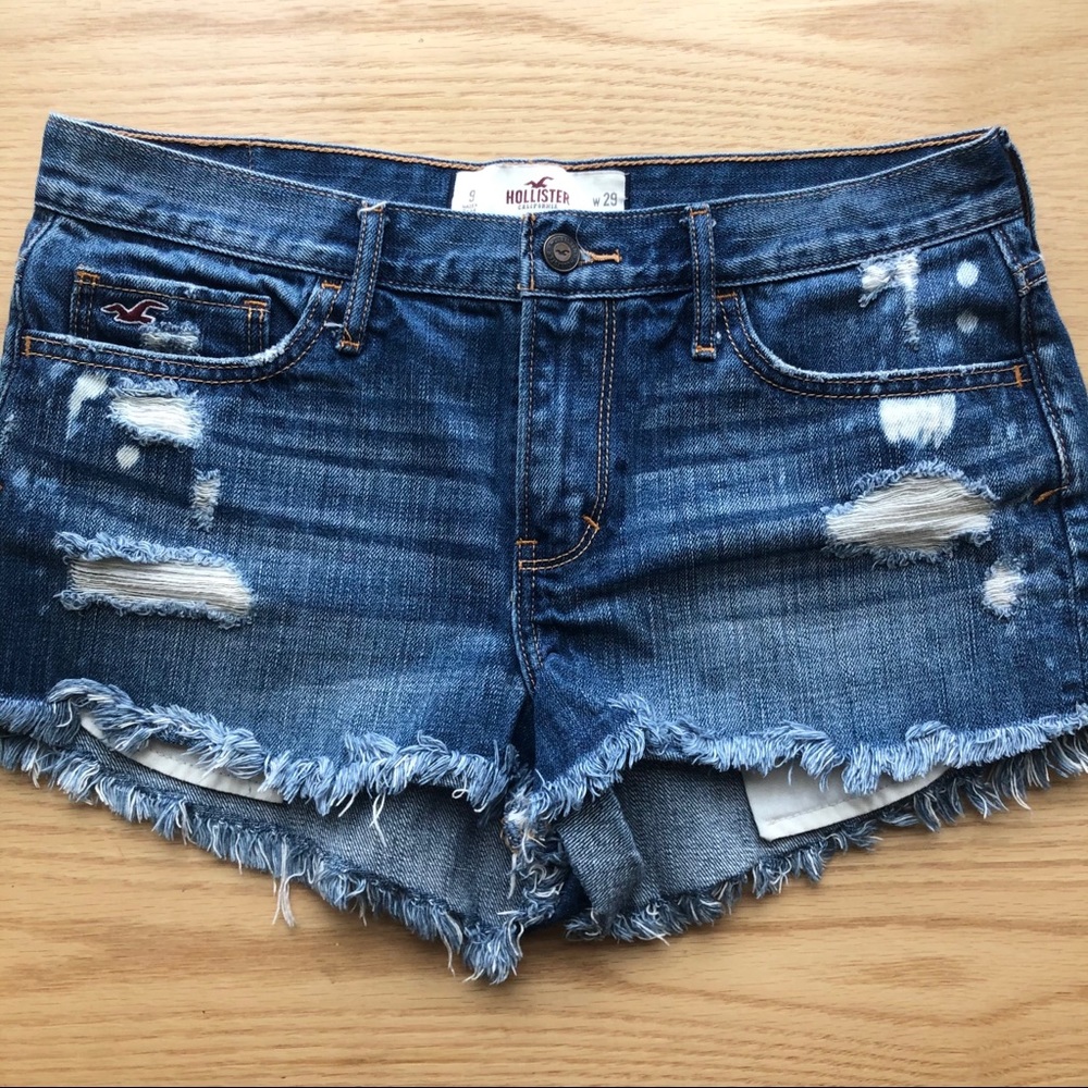 Hollister distressed jean shorts